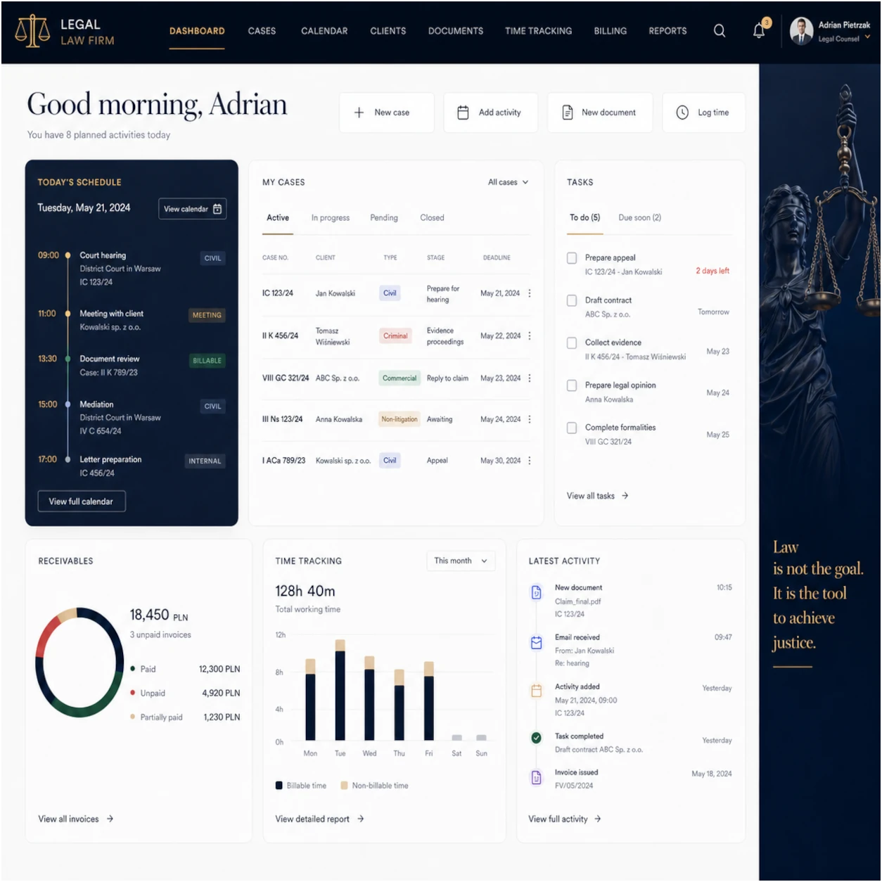 Mivare Legal — system dla kancelarii